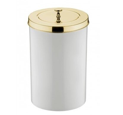 CESTA DE LIXO COM TAMPA DOURADA